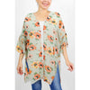 DIONA J FASHION FLORAL KIMONO ONE SIZE COLOR WHITE