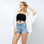 DIONA J DOT FOIL PRINT SHEER KIMONO ONE SIZE COLOR WHITE