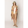 DIONA J AZTEC PRINT KIMONO CARDIGAN ONE SIZE COLOR BEIGE