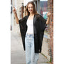 DIONA J STYLISH FASHIONABLE SOLID KIMONO CARDIGAN ONE SIZE COLOR BLACK