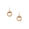 DIONA J MAMA BEAR CUT OUT DANGLE EARRING WORN GOLD B17-095-173650