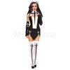 Bad Habit Nun Black & White Women's Halloween Cosplay Costume Set Size XS