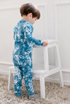 Diona J 8Y - 12Y Toddler Kids Boys Girls 100% Cotton Marbling Tiedye Sung Fit Sleepwear Pajamas Set