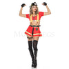 Hot Firefighter Womens Halloween Cosplay Metallic Trim 7 Pc Costume Set Size M/L