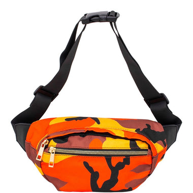 DIONA J TRENDY CAMO STYLISH WAIST BAG COLOR ORANGE