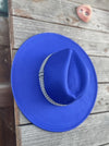 Wide brim panama hat in vegan felt with Jacquard t