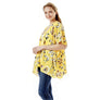 DIONA J FASHION FLOWER PRINT SHORT KIMONO ONE SIZE COLOR BLACK