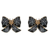 Halloween Spider W Enameled Bow Earring