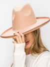 Vegan Felt Panama Upturned Brim HAT FOR WOMEN