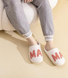 Trendy MAMA Cozy Fluffy Plush Fur Slip On Cushion House Slippers Unisex