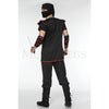 Ruthless Ninja 5 Pc Black with Red Men's Halloween Cosplay Costume Set Size M/L