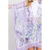 DIONA J WATERCOLOR GEOMETRIC PRINT KIMONO CARDIGAN ONE SIZE COLOR PURPLE