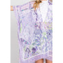 DIONA J WATERCOLOR GEOMETRIC PRINT KIMONO CARDIGAN ONE SIZE COLOR PURPLE
