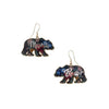 DIONA J MAMA BEAR FLOWER PATTERN ANGLING EARRING MATT GOLD