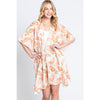 DIONA J FRONT ROPE FLOWER KIMONO ONE SIZE COLOR CORAL