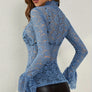 Mock Neck Long Sleeve Lace Top