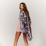 DIONA J AZTEC PRINTED KIMONO ONE SIZE COLOR ORANGE/BLUE