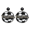 Diona J Game Day Basketball Seed Beaded Mama Post and Drop Earrings