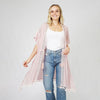 DIONA J PEARL DECO TRIM KIMONO W/DRAW STRIN ONE SIZE COLOR PINK