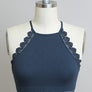 High Neck Crochet Lace Trim Bralette