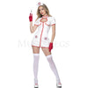 Misbehaving Nurse 4 Pc Wet Look Zip Front Mini Dress Cosplay Costume Set Size SM