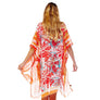 DIONA J TIE DYE FASHIONABLE KIMONO COVER UP CARDIGAN ONE SIZE COLOR RED