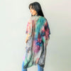 DIONA J ABSRACT WATERCOLOR PRINT KIMONO ONE SIZE COLOR TURQUOISE