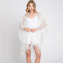 DIONA J FLORAL LACE KIMONO WITH TASSEL ONE SIZE COLOR WHITE