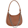 DIONA J SMOOTH CHAIN LINK DESIGN SHOULDER BAG COLOR BROWN