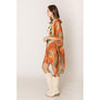 DIONA J AZTEC PRINT KIMONO CARDIGAN ONE SIZE COLOR RED