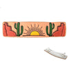 SUN CACTUS PATTERN GENUINE LEATHER HAIR CLIP