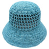 DIONA J SOLID STRAW BUCKET HAT ONE SIZE COLOR BLUE