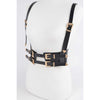 DIONA J PLUS SIZE PATENT LEATHER HARNESS BELT COLOR BLACK/GOLD