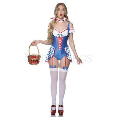 Fantasy Farmgirl 3 Pc Corset Bodysuit Cosplay Halloween Costume Set Size M/L