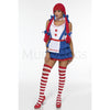 Raggedy Ann 3 Pc Dress Choker & Armbands Halloween Cosplay Costume Set Size M/L