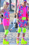Barbie Cosplay Outfit for Women - Ken Gosling Retro Pink Sports Wear Set with Dots Skatewear Top & Swimsuit Bottoms for Halloween Costume Parties