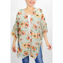 DIONA J FASHION FLORAL KIMONO ONE SIZE COLOR BLACK