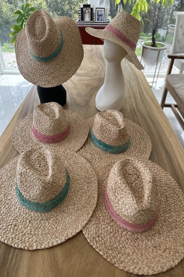 Braided Leaf Strap Embridery Straw Hat