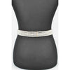 DIONA J LARGE SATIN FLOWER PLUS SIZE PEARL STRETCH BELT BLACK