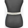 Plus Size Black Satin Flower Stretch Belt with Large Pearl Accent, Elegant Waist Cincher for Dresses and Outfits