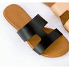AMPLE-71 CUTOUT DETAIL UPPER FLAT SLIDE SANDAL Black 7.5