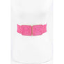 DIONA J DOUBLE BUCKLE PLUS SIZE STRAW ELASTIC BELT FUCHSIA