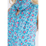 DIONAJ FASHION MESH LEOPARD PRINT COVER UP KIMONO SCARF ONE SIZE COLOR TORQUOISE