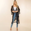 DIONA J FLOWER MESH KIMONO COVER UP ONE SIZE COLOR BLACK