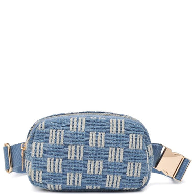 DIONA J WOVEN TEXTURED PATTERN NALA BELT BAG COLOR DENIM