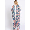 DIONA J BOHO PRINT KIMONO COVER UP ONE SIZE COLOR BEIGE