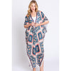 DIONA J BOHO PRINT KIMONO COVER UP ONE SIZE COLOR BEIGE