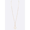 DIONA J BEADED STATION LONG PENDANT NECKLACE GOLD/IVORY