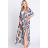 DIONA J BOHO PRINT KIMONO COVER UP ONE SIZE COLOR BEIGE