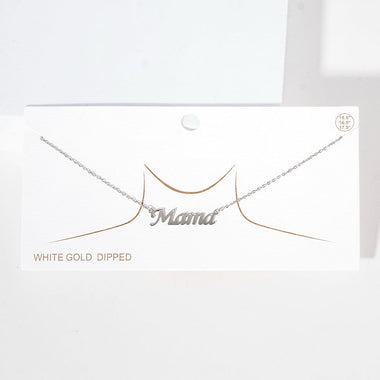 GOLD DIPPED MAMA METAL NECKLACE SILVER